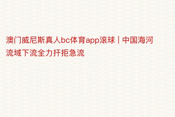 澳门威尼斯真人bc体育app滚球 | 中国海河流域下流全力扞拒急流